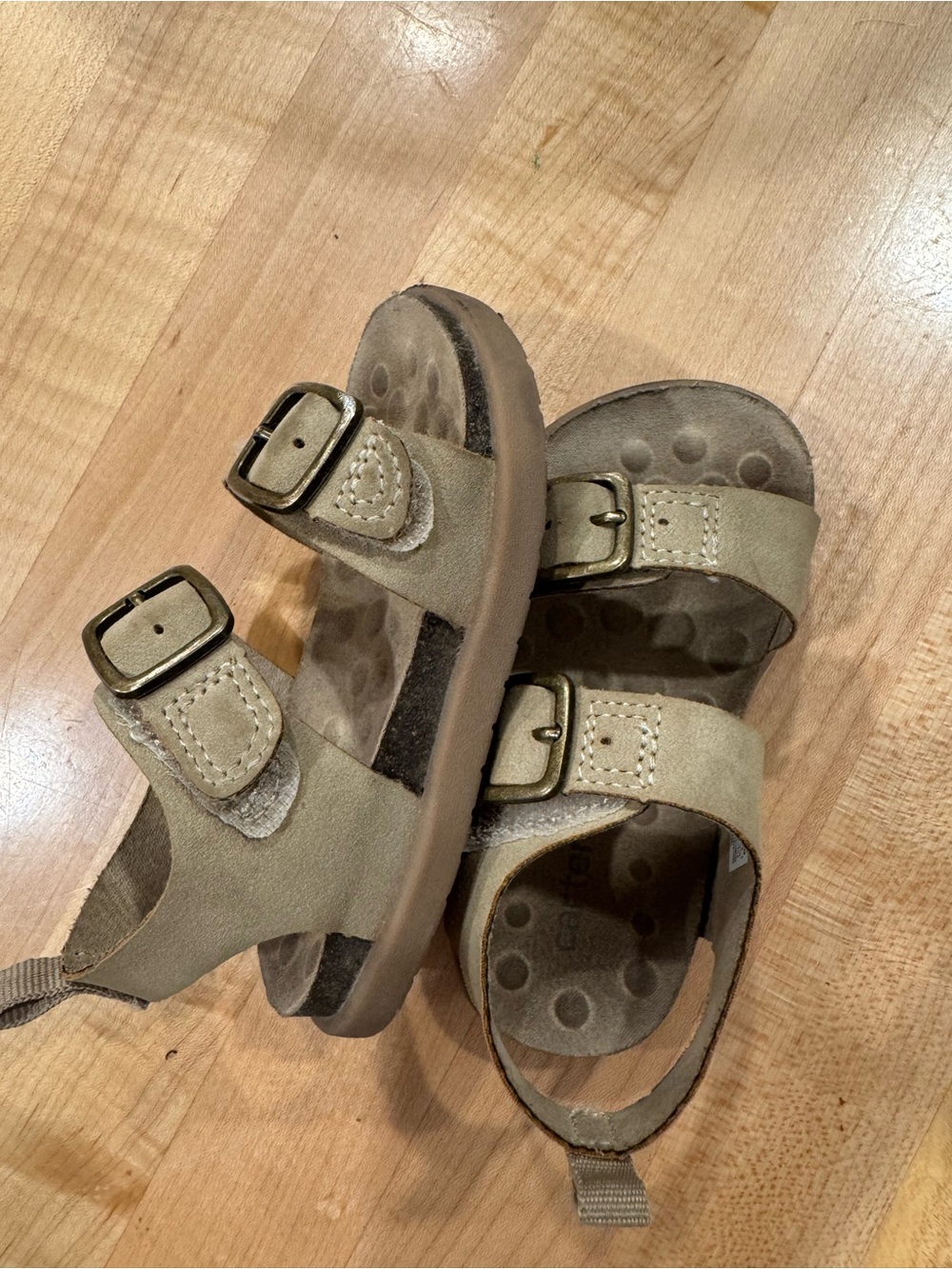 Carter's Tan Suede Double-Buckle Kids Sandals